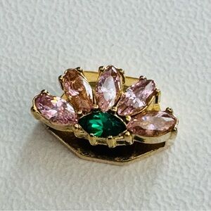 Keep Collective Pink & Green Crystal Floral Charm
